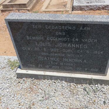 BREDELL Louis Johannes 1882-1954 &amp; Beatrice Hendrika OLIVIER 1883-1966