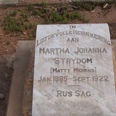 STRYDOM Martha Johanna nee MEIRING 1885-1922