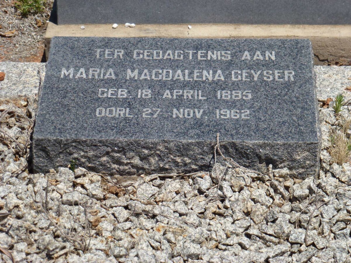 GEYSER Maria Magdalena 1885-1962