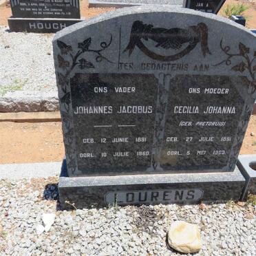 LOURENS Johannes Jacobus 1891-1960 &amp; Cecilia Johanna PRETORIUS 1891-1953