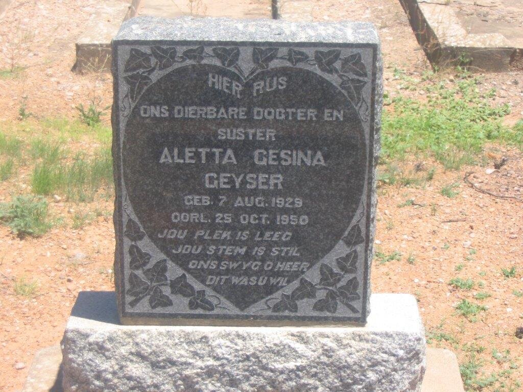 GEYSER Aletta Gesina 1929-1950