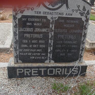 PRETORIUS Jacobus Johannes 1883-1956 &amp; Susara Johanna GRUNDLING 1885-1968
