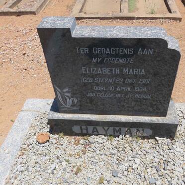 HAYMAN Elizabeth Maria nee STEYN 1901-1964