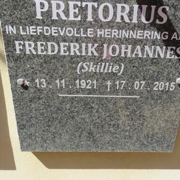 PRETORIUS Frederik Johannes 1921-2015