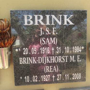 BRINK J.S.F. 1916-1984 &amp; M.E. DIJKHORST 1927-2008
