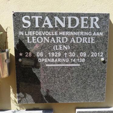 STANDER Leonard Adrie 1929-2012