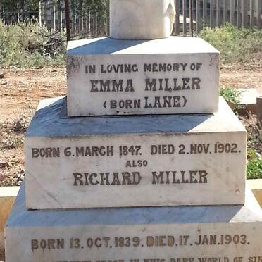 MILLER Richard 1839-1903 &amp; Emma LANE 1847-1902