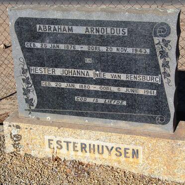 ESTERHUYSEN Abraham Arnoldus 1876-1943 &amp; Hester Johanna van RENSBURG 1880-1961