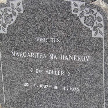 HANEKOM Margaritha Ma nee MOLLER 1897-1970