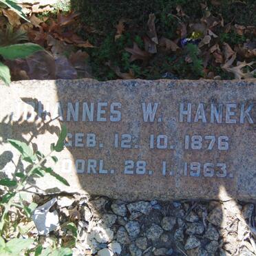 HANEKOM Johannes W. 1876-1963