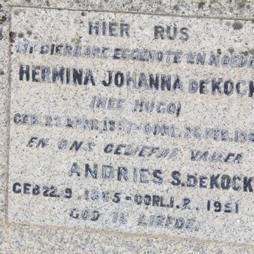 KOCK Andries S., de 1865-1951 &amp; Hermina Johanna HUGO 1867-1941