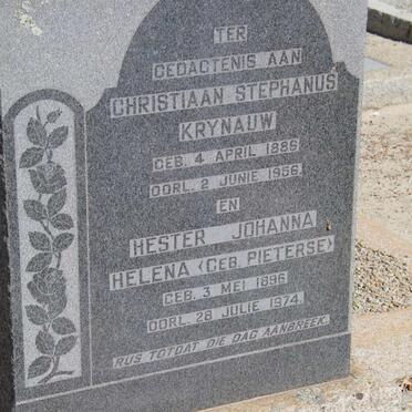 KRYNAUW Christiaan Stephanus 1886-1956 &amp; Hester Johanna Helena PIETERSE 1896-1974