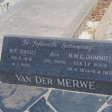 MERWE S.F., van der 1876-1955 &amp; H.M.E. le ROUX 1877-1971
