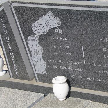 MERWE Schalk. van der 1921-1981 &amp; Anna 1922-1989