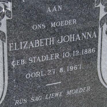 MULLER Elizabeth Johanna nee STADLER 1886-1967