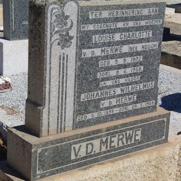MERWE Johannes Wilhelmus, v.d. 1899-1969 &amp; Louise Charlotte HOUGH 1902-1958