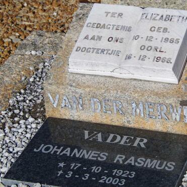 MERWE Johannes Rasmus, van der 1923-2003 :: MERWE Elizabeth, van der 1965-1966
