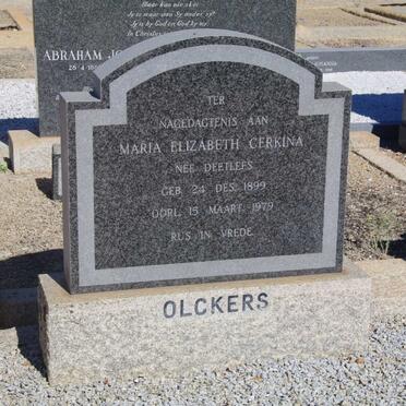 OLCKERS Maria Elizabeth Cerkina nee DEETLEFS 1899-1979