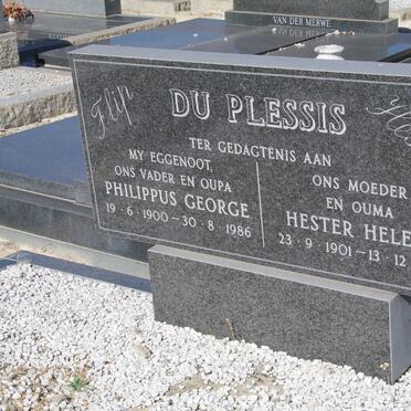 PLESSIS Philippus George, du 1900-1986 &amp; Hester Helena 1901-1986