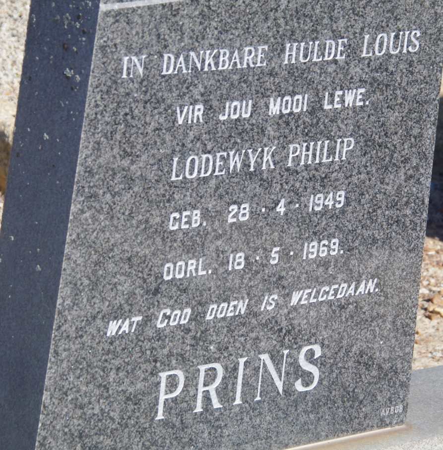 PRINS Lodewyk Victor 1923-1969 &amp; Elizabeth Johanna STODART 1917-1969 :: PRINS Lodewyk Philip 1949-1969