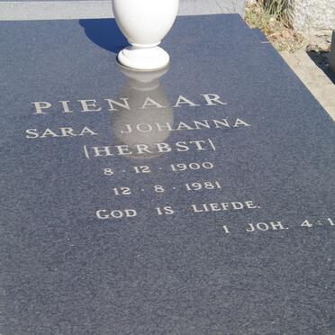 PIENAAR Sara Johanna nee HERBST 1900-1981