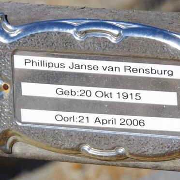 RENSBURG Phillipus, Janse van 1915-2006 &amp; Anna 1921-2002