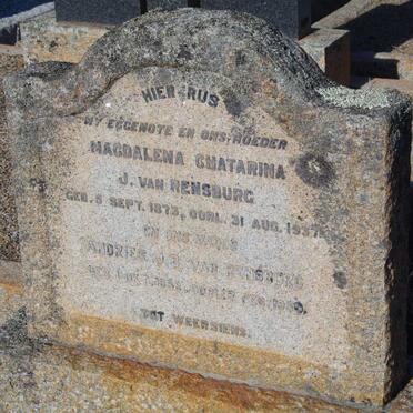 RENSBURG Adries J.B., van 1858-1950 &amp; Magdalena Chatarina J. 1875-1937