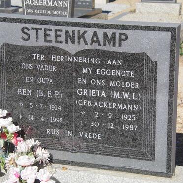 STEENKAMP B.F.P. 1914-1998 &amp; M.W.L. ACKERMANN 1925-1987