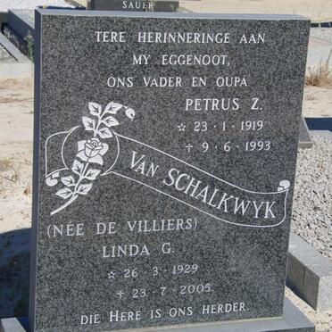 SCHALKWYK Petrus Z., van 1919-1993 &amp; Linda G. de VILLIERS 1929-2005