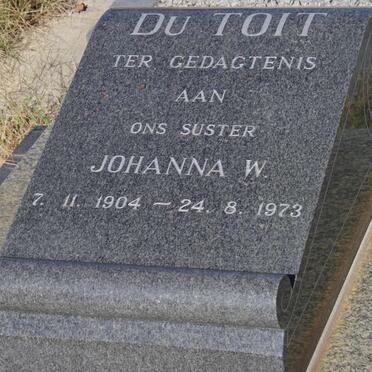 TOIT Johanna W., du 1904-1973