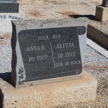 TOIT Anna E., du :: du TOIT Aletta nee de KOCK