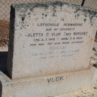 VLOK Nicolaas 1895-1975 &amp; Aletta C. BURGER 1910-1959