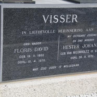VISSER Floris David 1882-1978 &amp; Hester Johanna van NIEUWHOLTZ 1898-1972