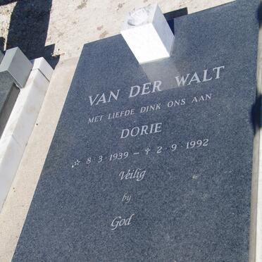 WALT Dorie, van der 1939-1992