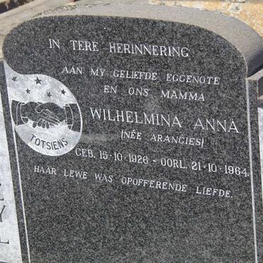 ZYL Wilhelmina Anna nee ARANGIES 1926-1964