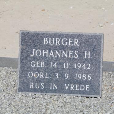 BURGER Johannes H. 1942-1986