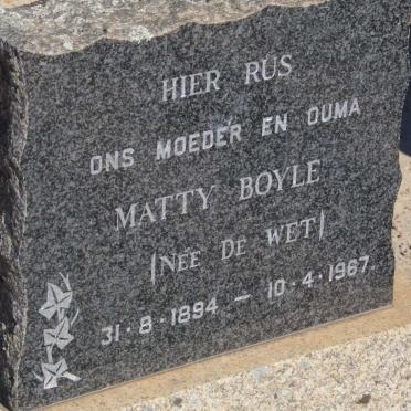 BOYLE Matty nee de WET 1894-1967