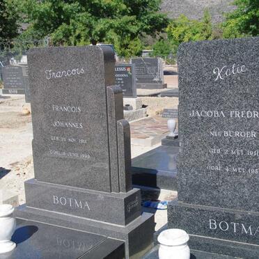 BOTMA Francois Johannes 1913-1999 &amp; Jacoba Fredrika BURGER 1911-1955 :: BOTMA Anna Johanna nee NEL 1926-1994 