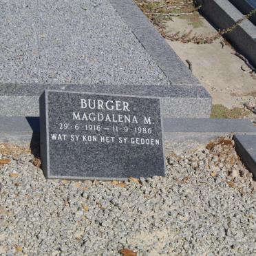 BURGER Magdalena M. 1916-1986