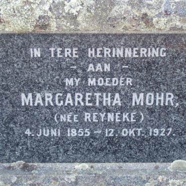 MOHR Margaretha nee REYNEKE 1855-1927