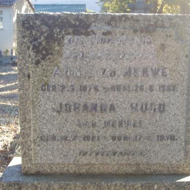 MERWE Annie, v.d. 1878-1953 :: HUGO Johanna nee V. D. MERWE 18??-19??