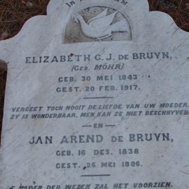 BRUYN Jan Arend, de 1838-1896 &amp; Elizabeth C.J. MöHR 1843-1917