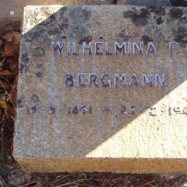 BERGMAN Wilhelmina P. 1851-1943