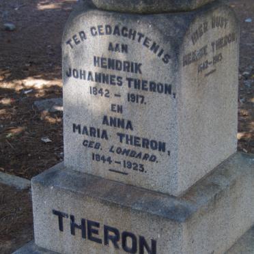 THERON Hendrik Johannes 1842-1917 &amp; Anna Maria LOMBARD 1844-1923 :: THERON Hennie 1912-1913 :: THERON Jan Lombard 1870-1902 