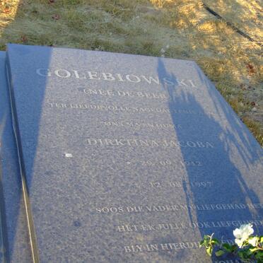 GOLEBIOWSKI Dirktina Jacoba nee DE BEER 1912-1997