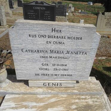GENIS Gerrit Johannes Van Wyk 1916-1983 & Catharina Maria Jeanetta MARSHALL 1914-1987_1