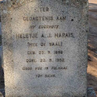 MARAIS Heletje A.J. nee DE WAAL 1896-1952