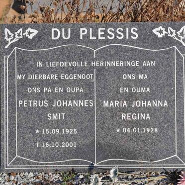PLESSIS Petrus Johannes Smit, du 1925-2001 &amp; Maria Johanna Regina 1928-