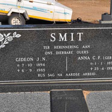 SMIT Gideon J.N. 1894-1985 &amp; Anna C.F. BRAND 1893-1992