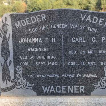 WAGENER Carl C.P. 1889-1960 &amp; Johanna E.H. WAGENER 1896-1966